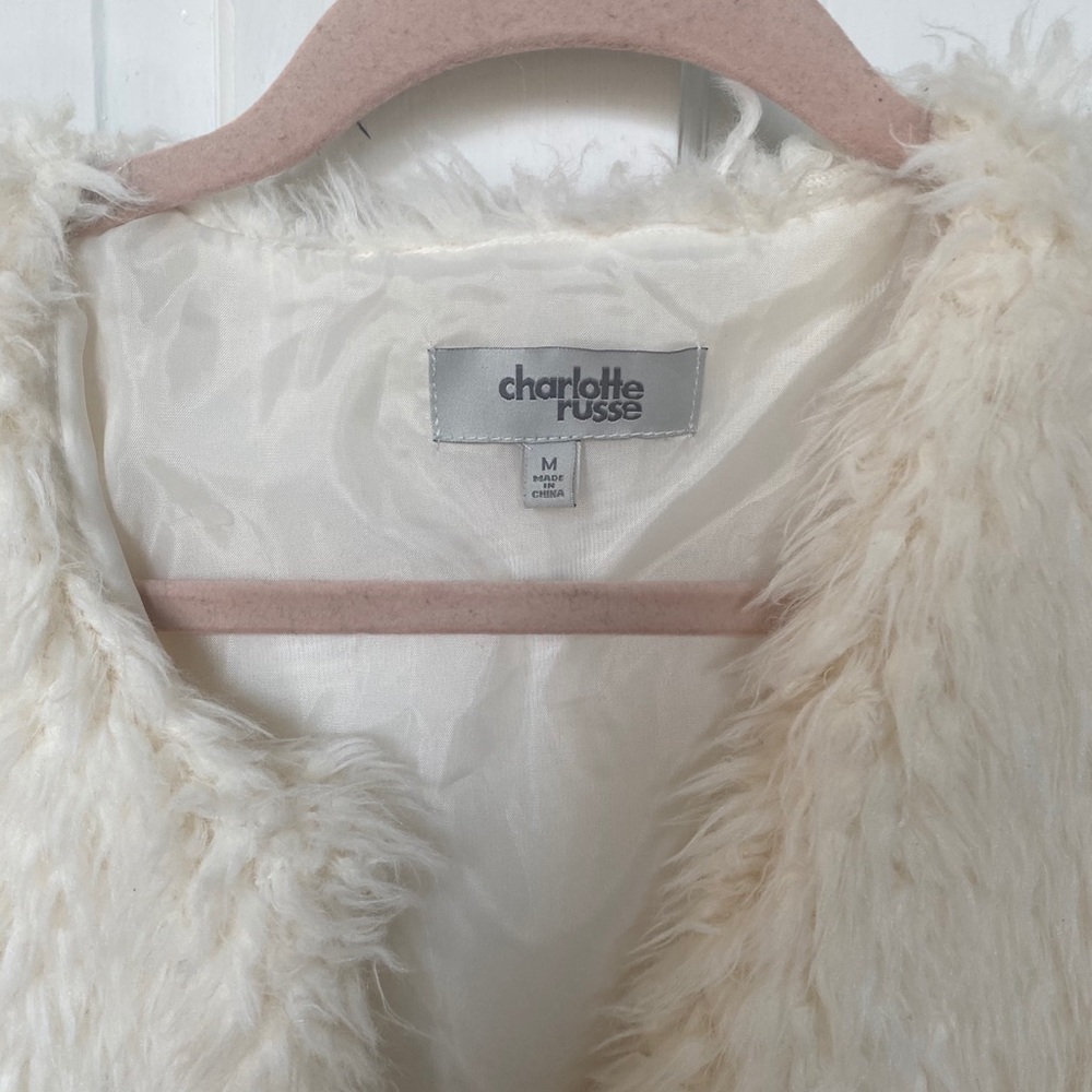 White Fuzzy Vest - Picture 3 of 3